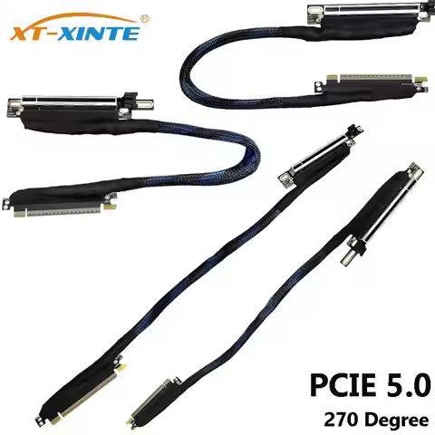 16AD5/16AB5 PCI-E 5.0 X16 Graphics Card Extension Cable GEN5 Braided Mesh Silver-plated Wire GPU Ada