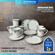 SET 6 PCS Beautiful Aesthetic Ceramic Flower Curvy TEA SAUCER Cups / TEA CUP SAUCER C/L 011 KB16006