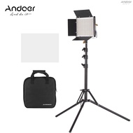 Andoer LED Video Light and 78.7 Inches Stand Kit Dimmable 660 LED Bulbs Bi-Color Light Panel 3200-56