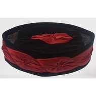 Peci Kopiyah Songkok Kembang Kol Warna Merah Dasar Hitam songkok jawara