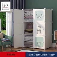 Almari Baju Plastik Simple Wardrobe Plastic Steel Storage Cabinet Clothing Box Household Clothes Storage Cubes