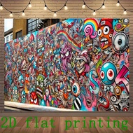 2D Flat-2D-2D Banner 1pc Street Graffiti Art Wall Background Polyester Multifunctiona