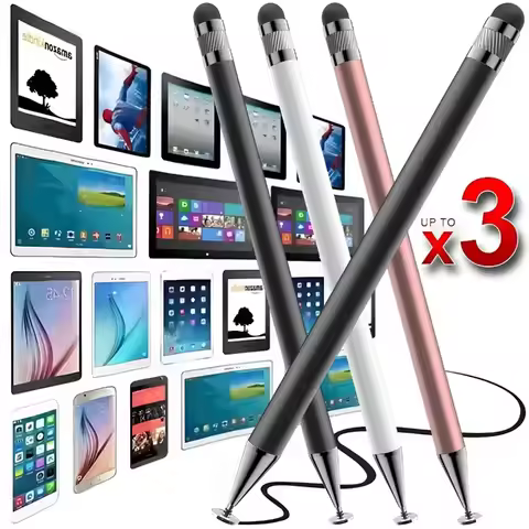 1-3PCS Smart Tablet Phone Universal 2 in 1 Capacitive Stylus Pen Drawing Pens for iPhone/Android All