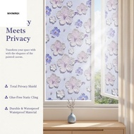 Sweetcake 3D Embossed Floral Window Privacy Film Anti UV Static Cling 1Roll 60*100cm formercial Glas