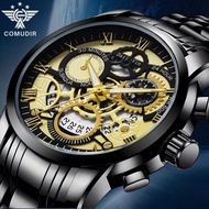 COMUDIR New Men's Watch with Hollowed Out Design and Calendar Waterproof Luminous Fully Automatic Fashion Wristwatch