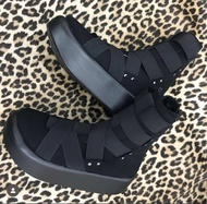 Tokyo bopper 893 platform boots black belly button