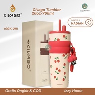 [Free Gift] CIVAGO Tumbler 26oz/768ml Ceramic Coating – Heat and Cold Resistant Drinking Bottle