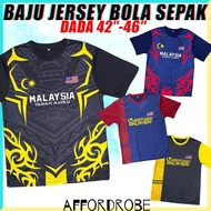 Dewasa 42-46inci Baju Jersey Malaysia Futsal Baju Sukan Bola Sepak Lelaki/Sports JC Short Sleeves