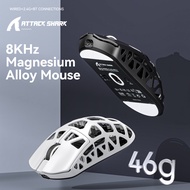 ATTACK SHARK R3 Magnesium Alloy Wireless Mouse 46g Ultra Light PAW3395 8KHz Rate Tri Mode 2.4G BT Wi