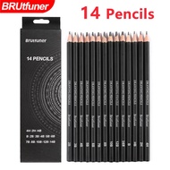 Brutfuner 14PCS Professional Art Drawing and Sketching Pencil Set (4H-14B) Shading Art Pencil Set