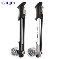 GIYO Bicycle Pump With Gauge High Pressure Hand Mini Pump Hose Air Inflator Schrader Cycling Shock Fork Tire Bike Pump