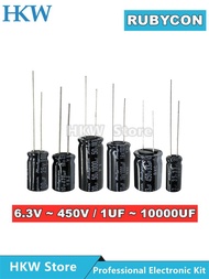 10pcs Rubycon Electrolytic Capacitors 6.3V 10V 16V 25V 35V 50V 63V 100V 400V 450V 1UF 10UF 22UF 47UF