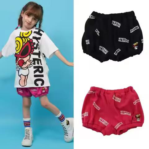Hysteric Mini 2026 Arrival Streetwear Summer Kids Shorts Custom High Street Black Super Pumpkin Wing