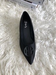 2Step-TX899-21B Sepatu heels wanita 4cm bahan kain bergaris size 36-40