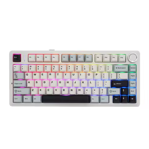 EPOMAKER x AULA F75 75% ANSI Gasket Hot-Swap Bluetooth 5.0/2.4G Wireless/Wired Mechanical Keyboard P