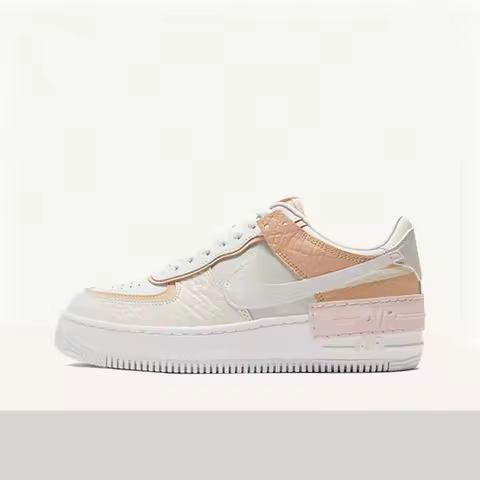 Nike Air Force 1 Shadow Fashion Color-Blocking Trendy Durable Breathable Low-Top Sneakers Women's Wh