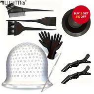 10pcs Salon Silicone Hair Coloring Cap Reusable Needle Hair Dying Frosting Hat Household Dye Hairsty