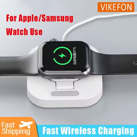 Watch Wireless Charger Stand For Apple Watch Series 9/8/ iwatch 7/6 Samsung Galaxy Watch 5 4 Active 