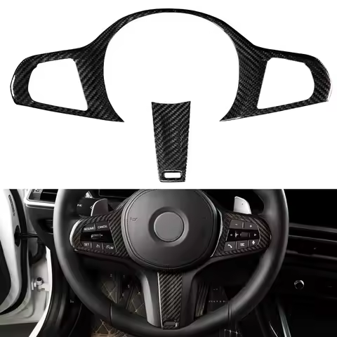 Carbon Fiber Steering Wheel Cover Button Frame Cover for BMW 3 4 Series G20 G22 G28 320i 325i 330i 4