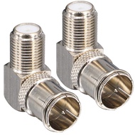F Male to Female Right Angle Coax connectors Type F Adapters Push on Coaxial Quick Connect RG6 Conne