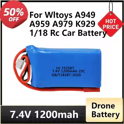JST Plug Battery for Wltoys A949 A959 A979 K929 1/18 Rc Car Battery A949-27 Parts for Wltoys RC Car 