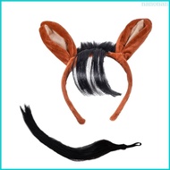 Nan Horse Costume Horse Ear Headband Horse Tail Halloween Horse Cosplay Accessories