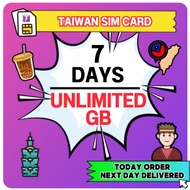 J Travel【 Taiwan SIM Card 】UNLIMITED HOTSPOT NO CAP Travel Prepaid Sim Card 台湾上网卡 Taiwan Simkad