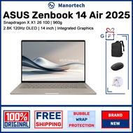 ASUS Zenbook 14 Air 2025 Snapdragon X X1 26 100 32GB 1TB 14 inch 2.8K 120Hz OLED 960g 12.9mm ASUS Ze