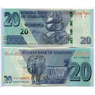 津巴布韦 Zimbabwe 20 Dollars（2020 Year） UNC Real Note
