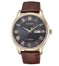 Citizen NH8363-14H AUTOMATIC CHARCOAL DIAL WATCH WITH BROWN LEATHER STRAP