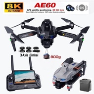 AE60-PRO 8K GPS Drone: 3-Axis Gimbal, 5G WiFi, Touch Screen, Brushless RC