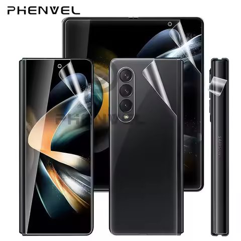 4in1 Gel Protective Film For Galaxy Z Fold 5 Flexible TPU Screen Protector Hydrogel Film For Samsung