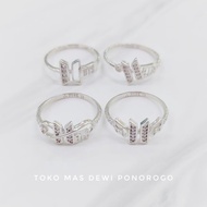 Unik CINCIN BTS Emas Asli Kadar 8K375 White Gold Murah