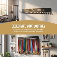 Medal Display Rack, Large Capacity Sturdy Award Hanger Holder, Organizer Black 20 Hooks Wall Mounted