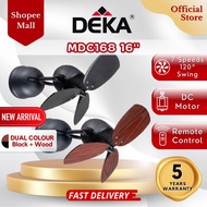 DEKA MDC168 16" 3 Blades Wall Fan 7 Speeds Remote Control Wall Mounted Ceiling Fan Black+Wood 120° S