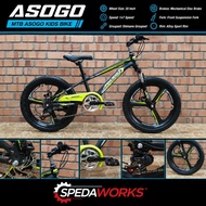 MTB ASOGO Kids Bike 20 Inch 1x7 Speed Shimano Groupset Mechanical Disc Brake Alloy Sport Rim - Color