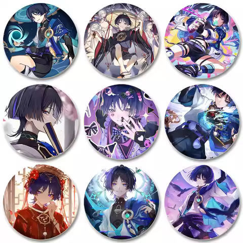 32/44/58mm Tinplate Brooches Scaramouche Soft Button Pins Cute Cartoon Badge Game Jewelry Wholesale 