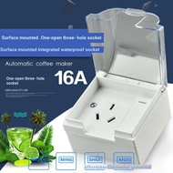 Surface Mounted Waterproof Socket with Switch 16A Three-Hole Mounted Waterproof Socket 86 Type Open 