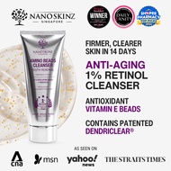 NANO SKINZ 1% Retinol Cleanser w/ Vit E Beads 100g, Gentle Anti-Aging Anti-Acne Exfoliating Cleansin