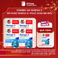 [COMBO of 4 BOXES] Doppelherz Omega 3 Fish Oil - Supplement Omega 3, Folic Acid, Maintain Heart Heal