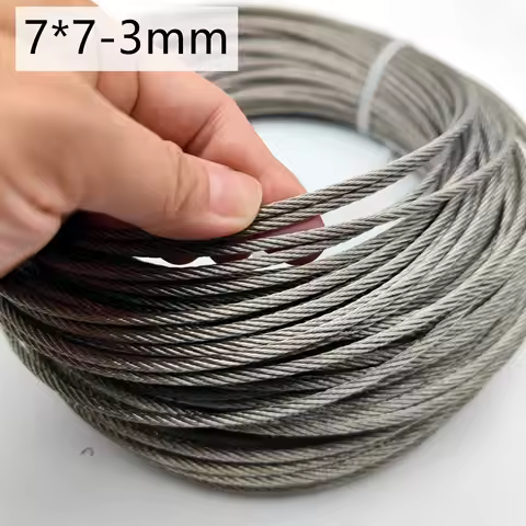 10M/20M/30M/40M 3mm Diameter 7X7 Construction 304 Stainless steel Wire rope Alambre Softer Fishing L
