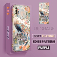 เคส GGK สำหรับ OPPO A17 A17K A31 A33 2020 A36 A37 A37F A39 A3S ดอกไม้นกยูงเคสโทรศัพท์ดีลักซ์ Electroplated เคสป้องกันนุ่ม