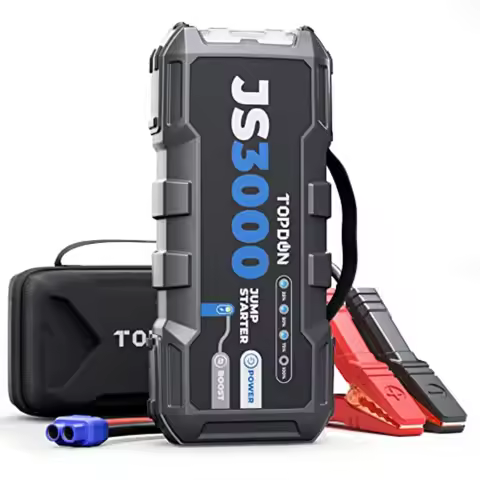 JS3000 12V 3000A Battery Booster Jump Starter Pack for Up to 9L Gas/7L Diesel Engines Portable Car B