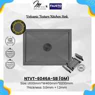 Fausto Volcanic Texture Single Bowl Kitchen Sink NTVT-6046A-SB (GM)