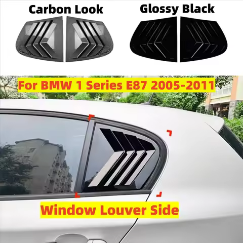 Rear Side Window Scoop Visor Cover Louvers Covers Accessories For BMW 1 Series E87 2005-2011 Window