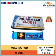 N-6011 NIHONWELD SPECIAL WELDING ROD 2.5 MM SOLD PER 5 KILOS