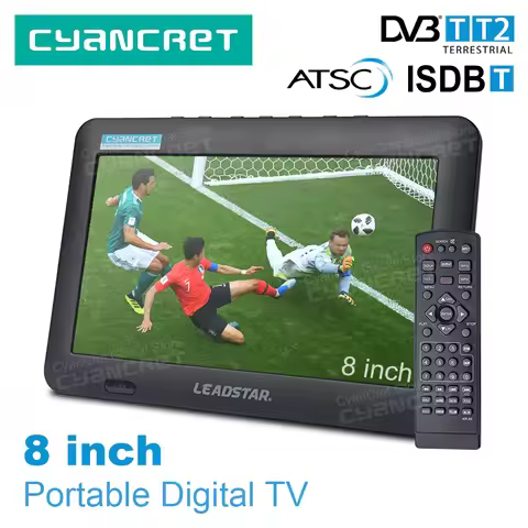 LEADSTAR D8 Portable TV 8 Inch DVB-T2 ATSC ISDB-T tdt DTT Digital and Analog Mini Small Car Televisi
