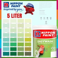 🔥 FOC FREE GIFT 🔥5L NIPPON  EASY WASH INTERIOR MATT WASHABLE PAINT /CAT DINDING DALAM TAK KILAT ( NP