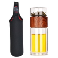 High Quality Double Glass Water Bottle With Case Tea Drink Bottle Infuser Tumbler Drinkware Waterbot