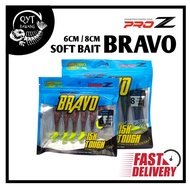 PROZ BRAVO SOFT BAIT 6CM & 8CM SOFT PLASTIC LURE, UMPAN SOFT PLASTIC SIAKAP DAN HARUAN, FISHING LURE